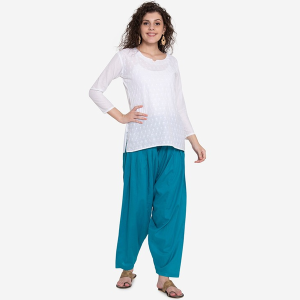 Women Blue Solid Loose-Fit Salwar