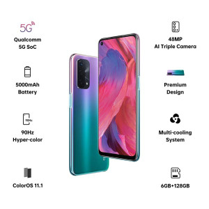 OPPO A74 5G (Fantastic Purple,6GB RAM,128GB Storage) with No Cost EMI/Additional Exchange Offers