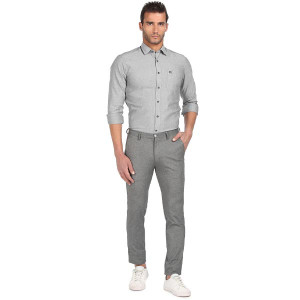 Grey Solid Casual Shirt