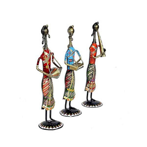 Umi Metal Musician Lady Decorative Showpiece Set of 3 Best Gift Item Home Decor